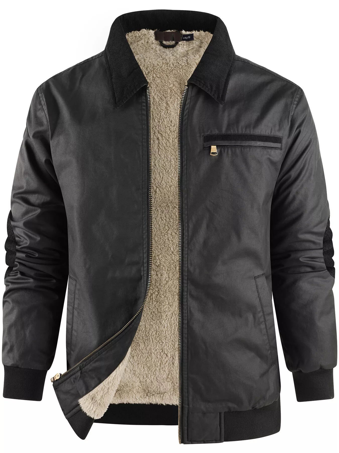 Men's Sherpa Lined Zip Up Jacket - PBNJ FASHIONS