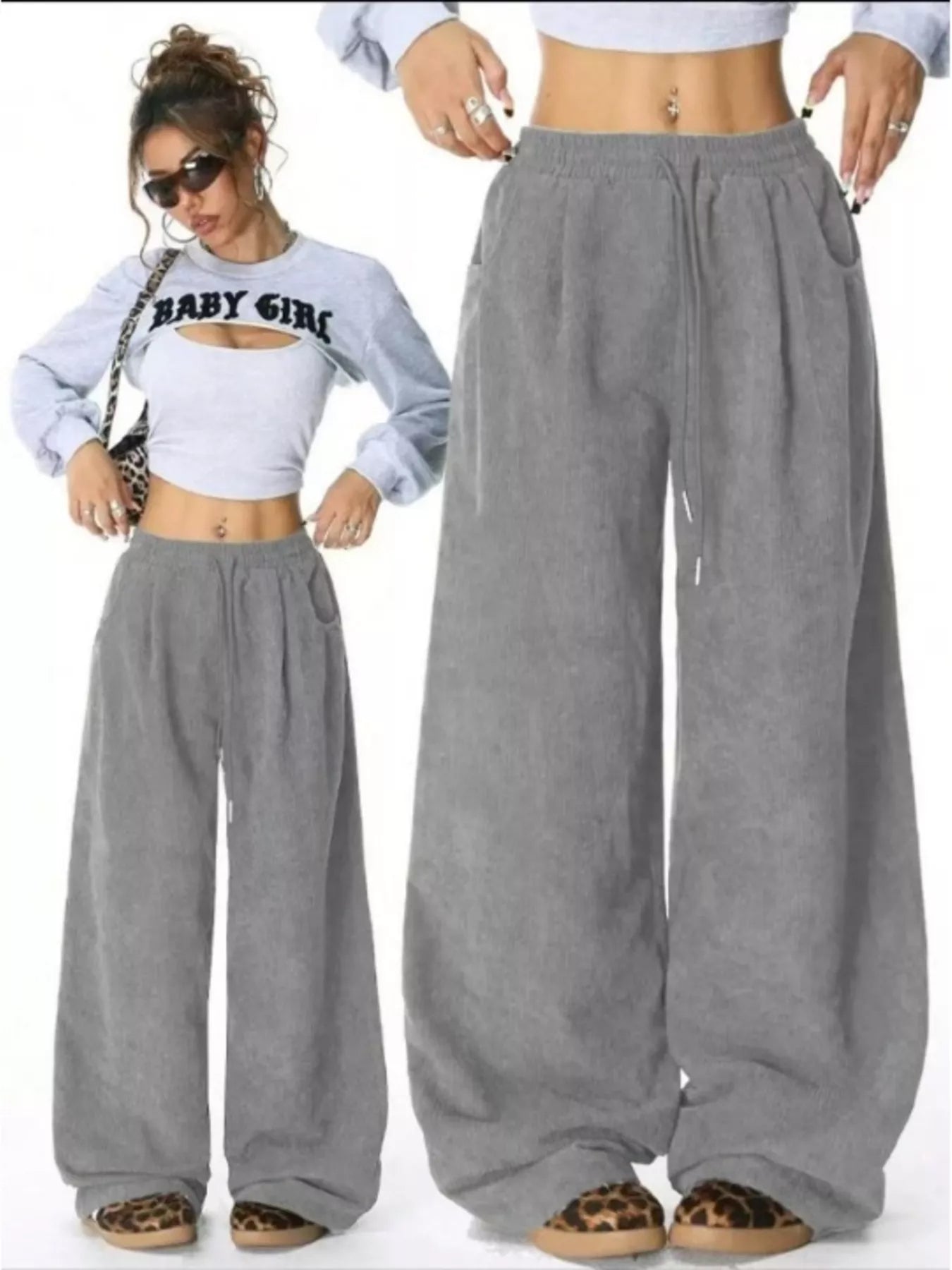 Casual Corduroy Wide Leg Pants - PBNJ FASHIONS