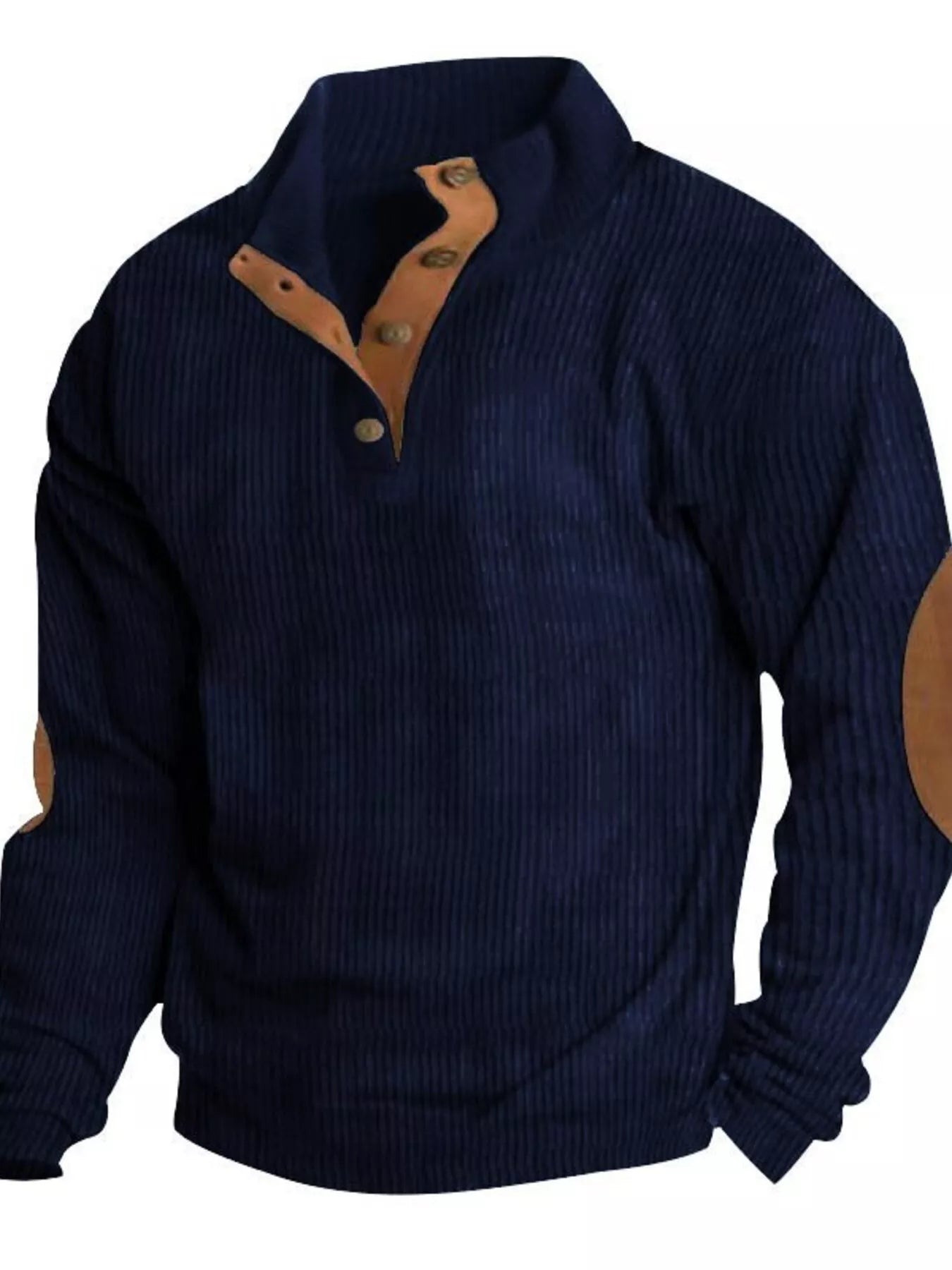 Men's Full Size Button Detail Long Sleeve Sweatshirt Plus Size - PBNJ FASHIONS