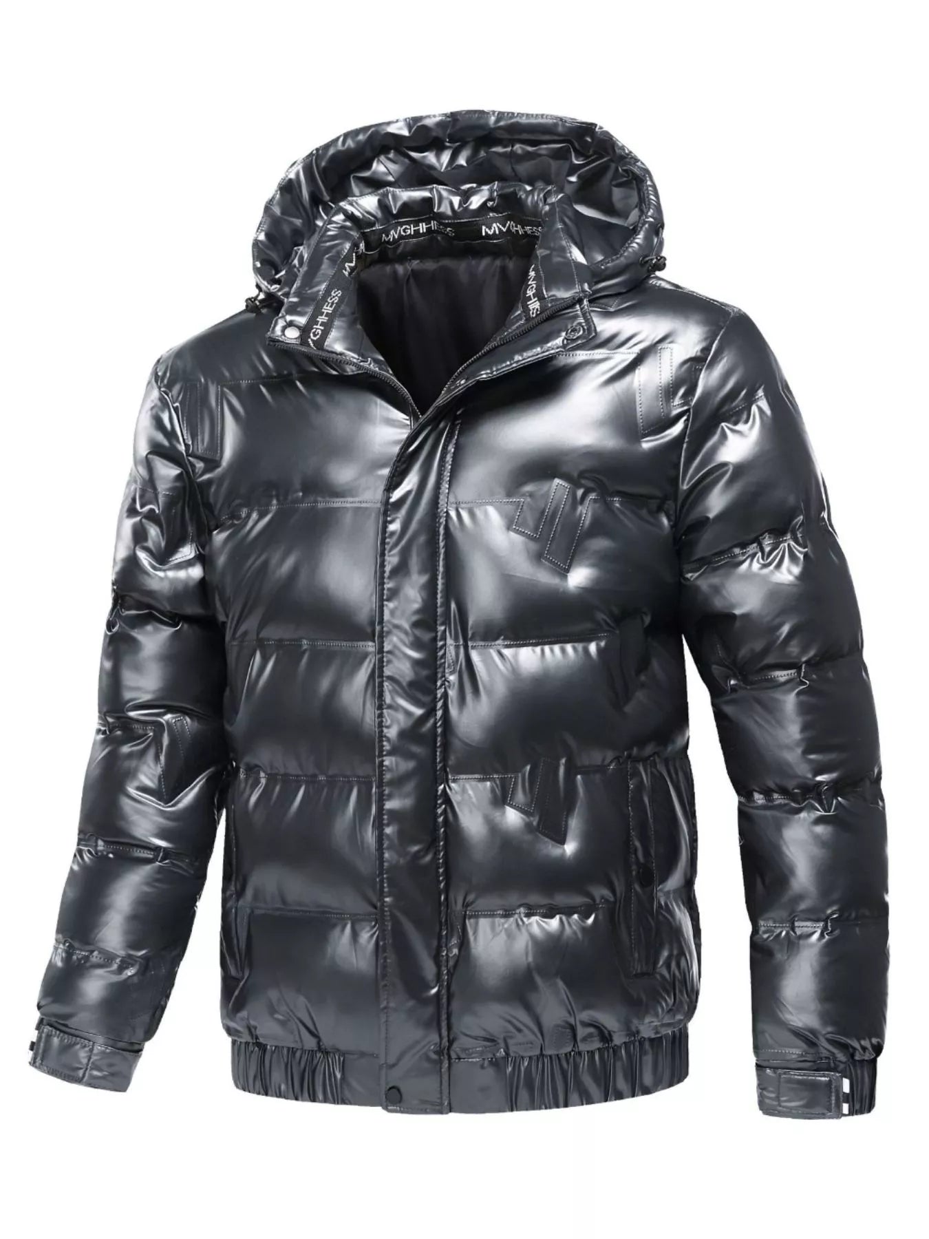 Men's Plus Size Zip Up Puffer Jacket with Hood - PBNJ FASHIONS