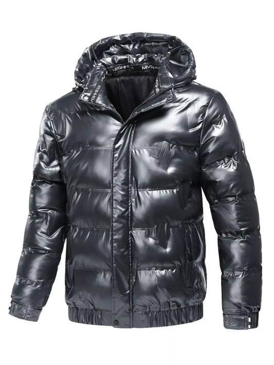 Men's Plus Size Zip Up Puffer Jacket with Hood - PBNJ FASHIONS
