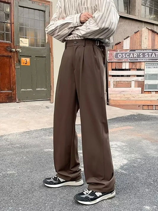 Men's Full Size Pleated Wide Leg Pants Plus Size - PBNJ FASHIONS