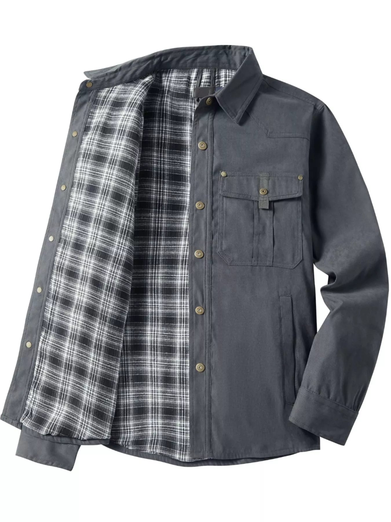 Men's Snap Down Long Sleeve Jacket - PBNJ FASHIONS