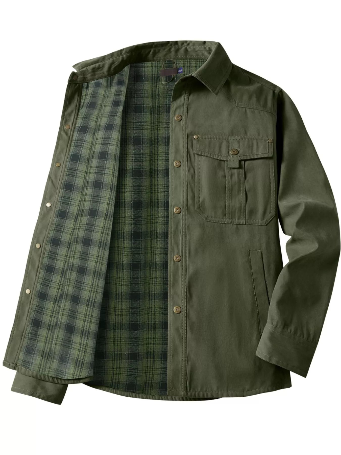 Men's Snap Down Long Sleeve Jacket - PBNJ FASHIONS