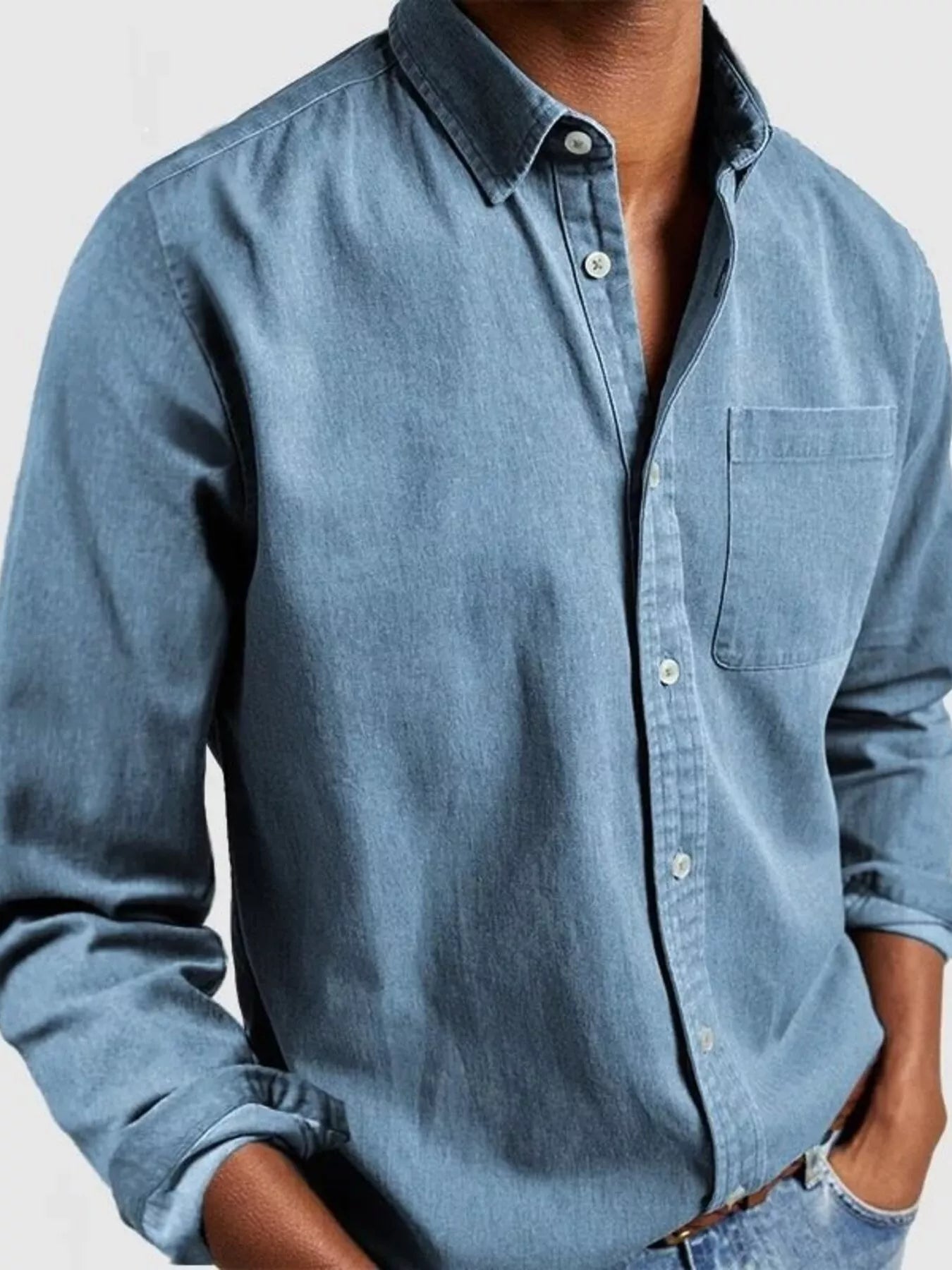 Men's Full Size Button Up Long Sleeve Shirt Plus Size - PBNJ FASHIONS