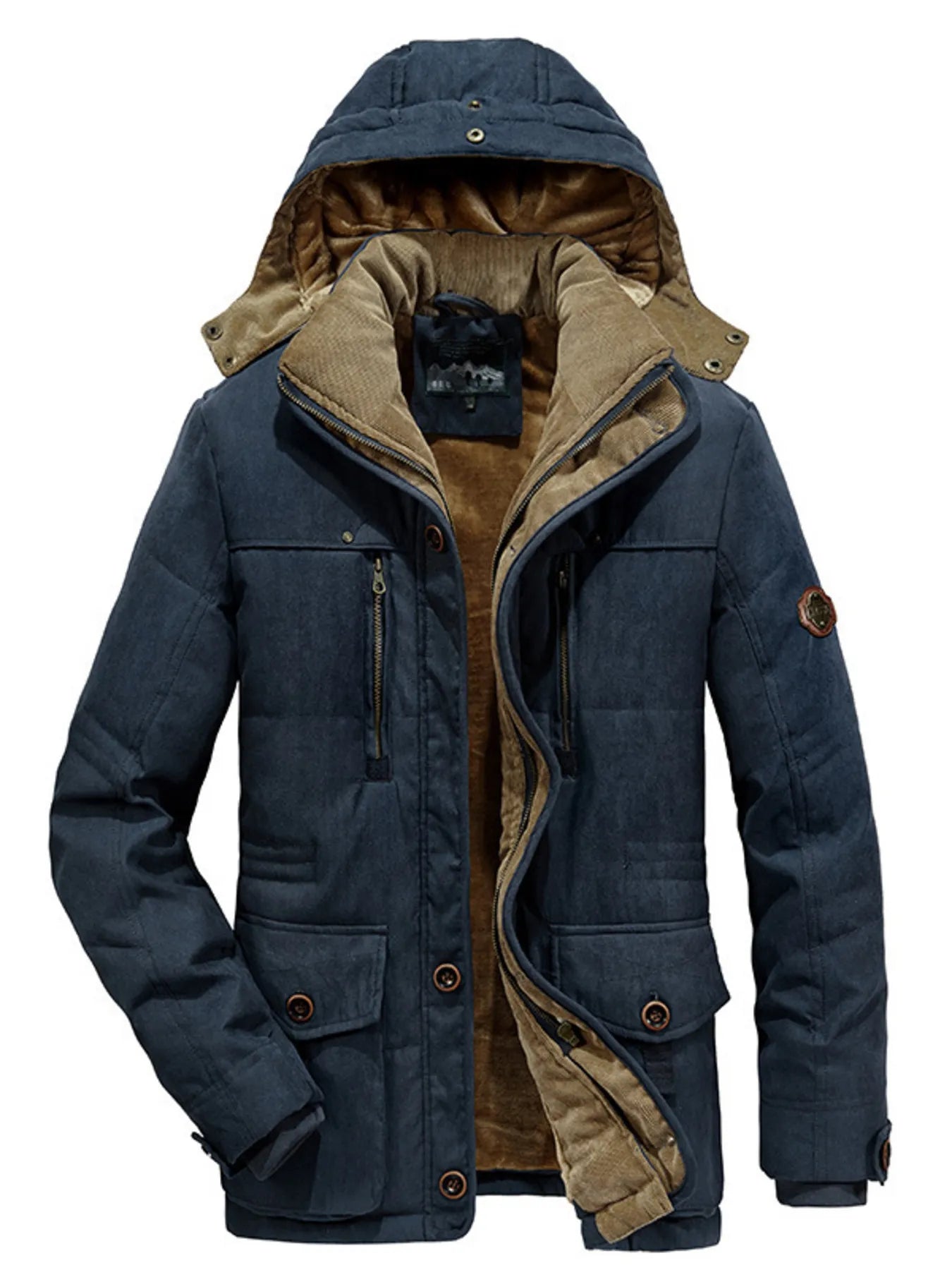 Men's Plus Size Warm Hooded Zip Up Winter Coat - PBNJ FASHIONS