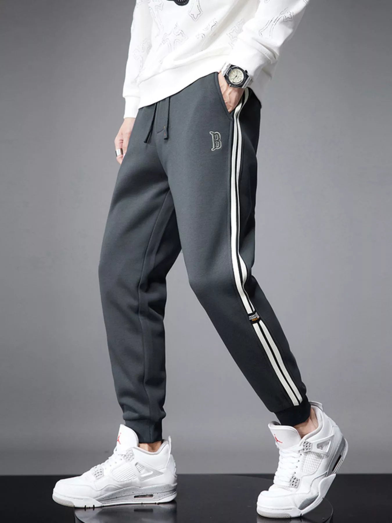 Men's Casual Striped Joggers - PBNJ FASHIONS