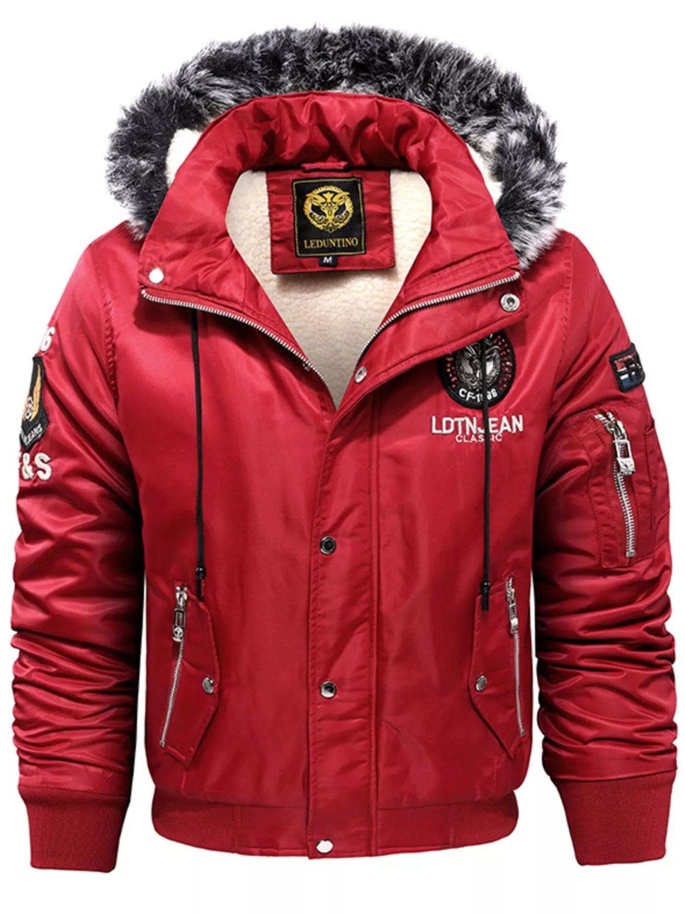 Men's Plus Size Winter Warm Fur Hooded Bomber Jacket - PBNJ FASHIONS