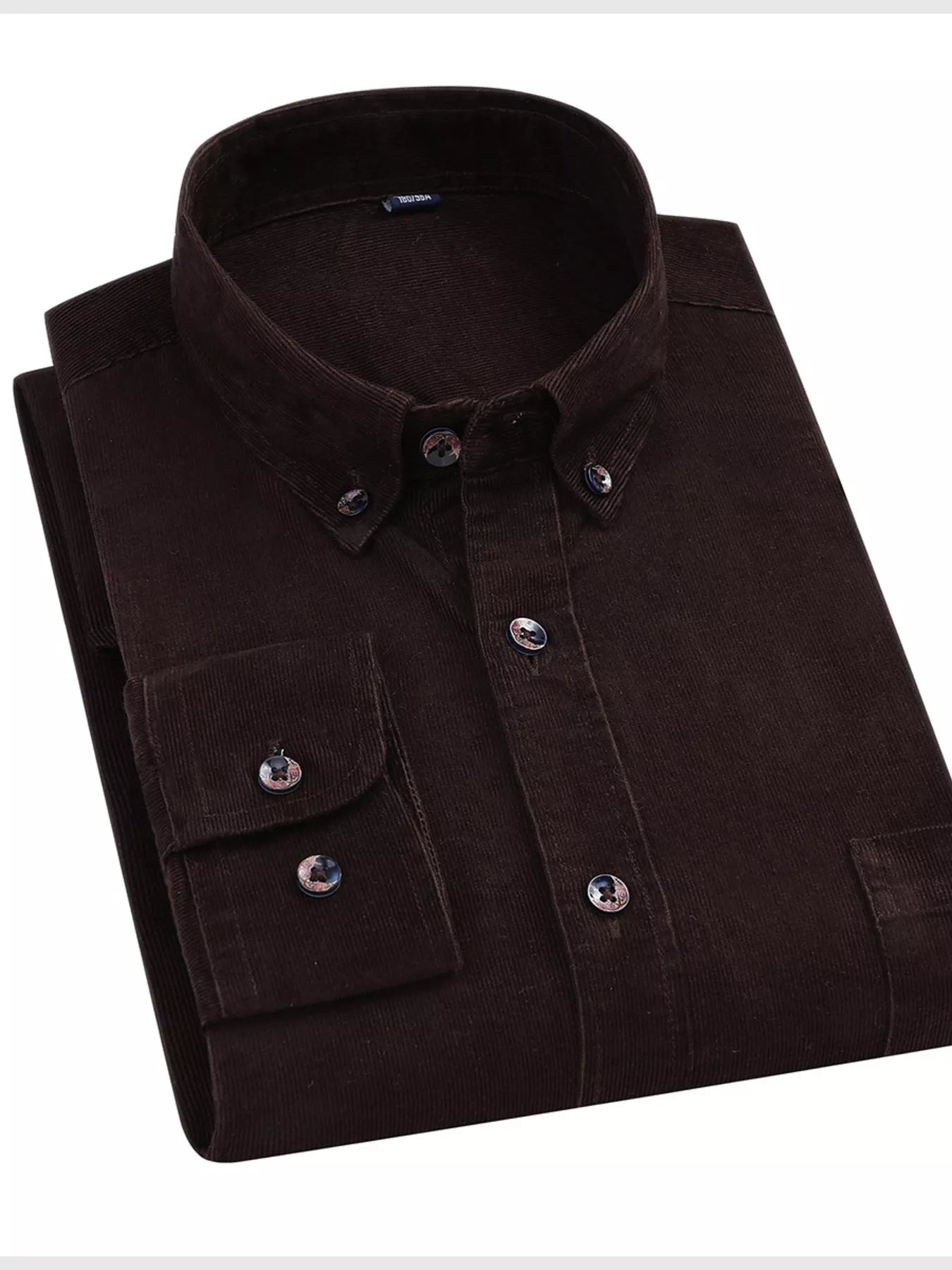 Men's Full Size Corduroy Long Sleeve Button - Down Shirt Plus Size - PBNJ FASHIONS