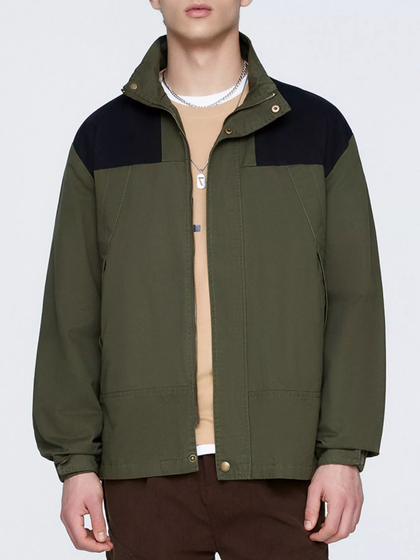 Men's Plus Size Two - Tone Windproof Jacket - PBNJ FASHIONS