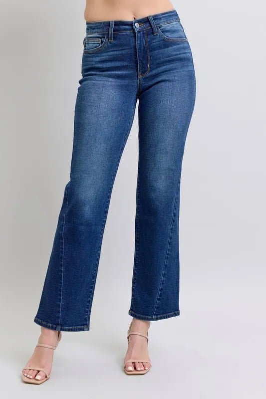 Judy Blue Full Size Side Seam Detail Straight Jeans with Pockets - PBNJ FASHIONS