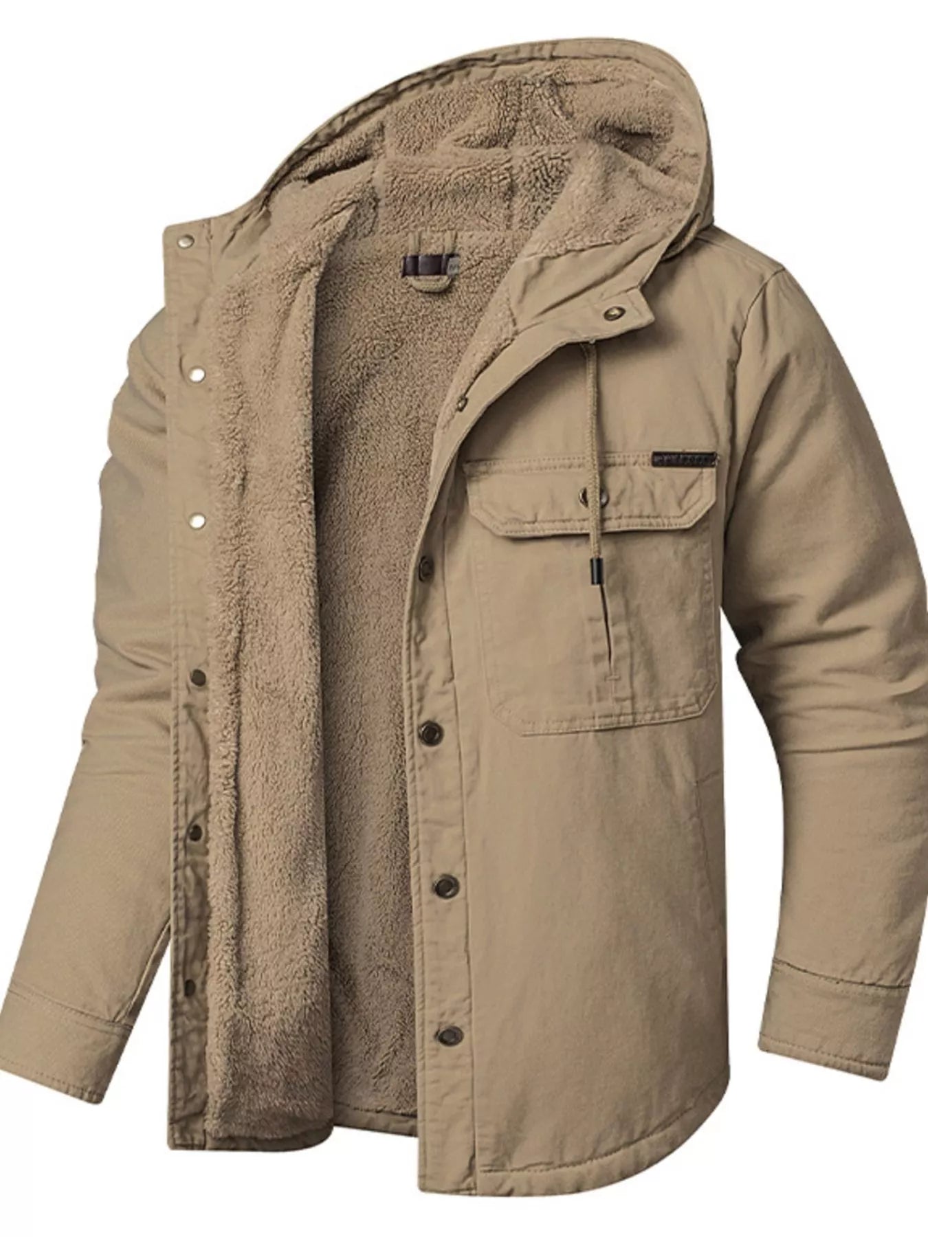 Men's Sherpa Lined Hooded Jacket - PBNJ FASHIONS