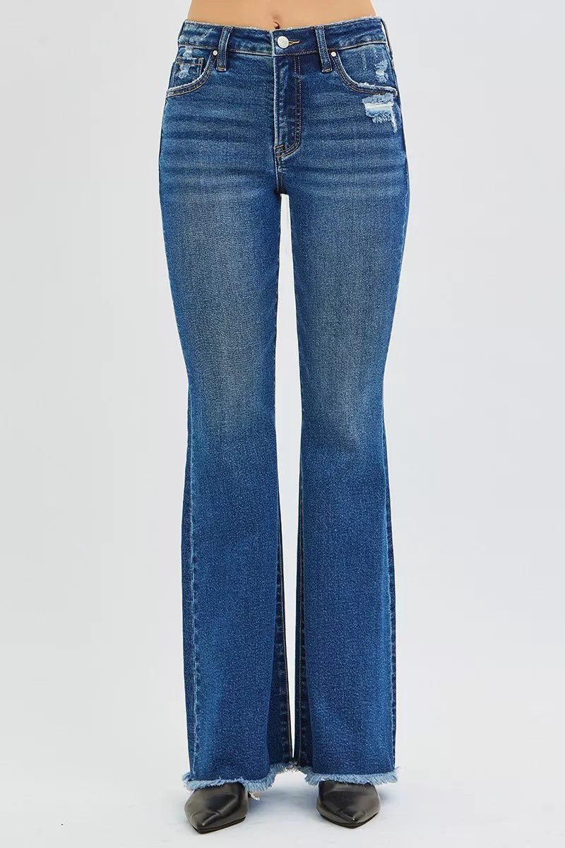 RISEN High Rise Flare Jeans - PBNJ FASHIONS