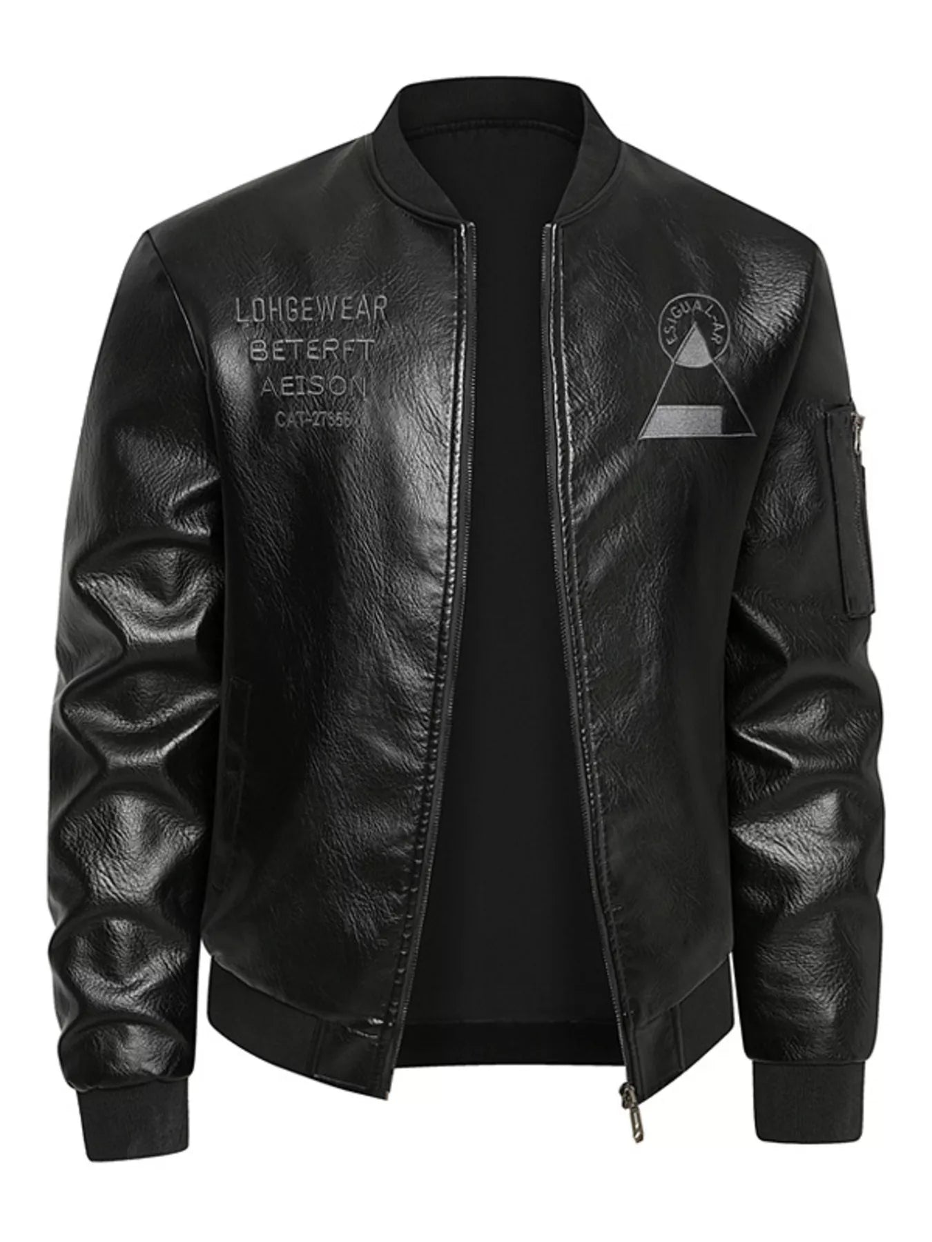 Men's Plus Size Zip Up Faux Leather Bomber Jacket - PBNJ FASHIONS