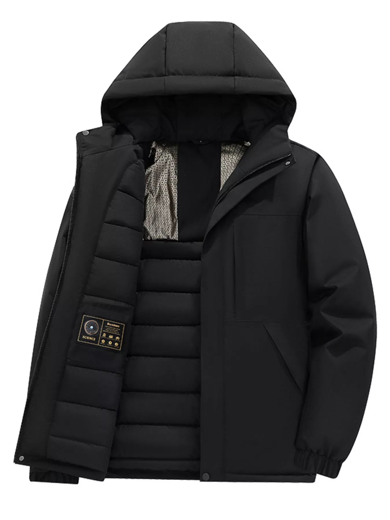 Men's Full Size Zip Up Hooded Winter Coat Plus Size - PBNJ FASHIONS