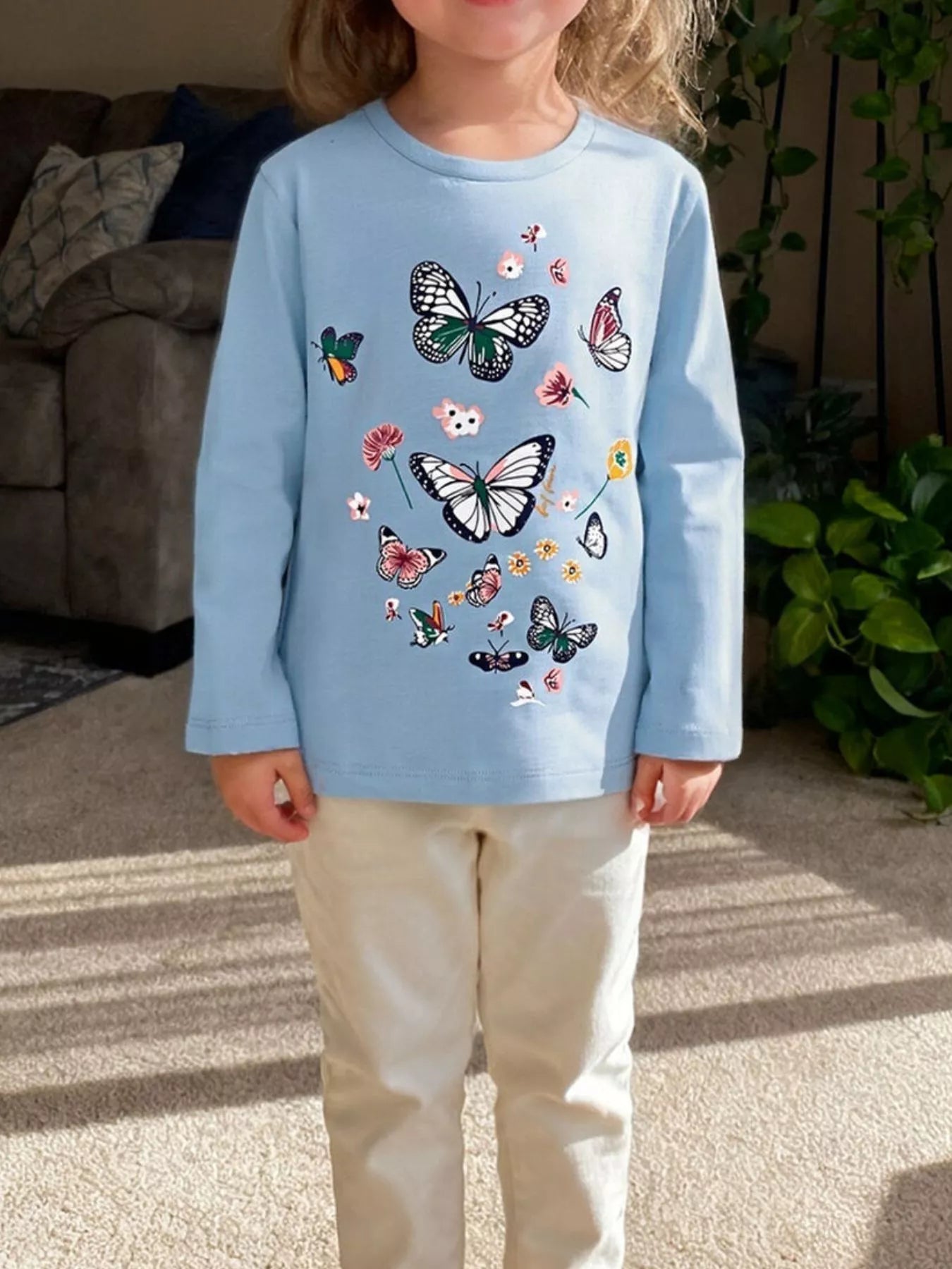 Children's Butterfly Long Sleeve T-Shirt - PBNJ FASHIONS