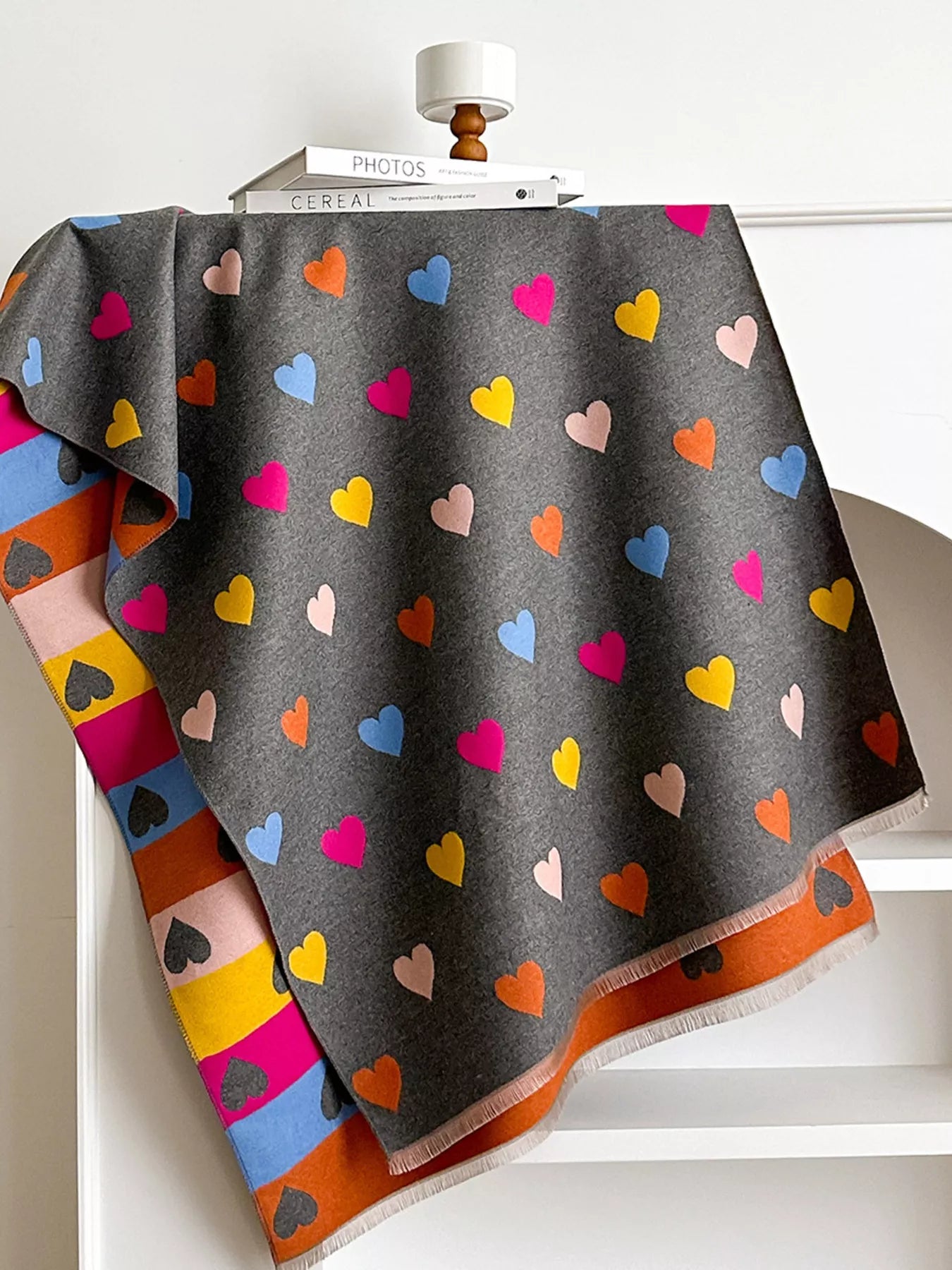 Heart Pattern Warm Scarf - PBNJ FASHIONS