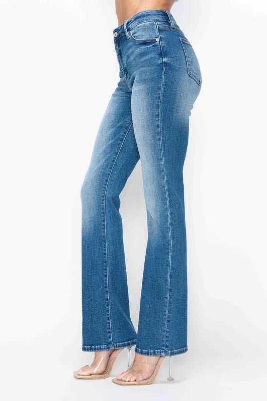 bytos Full Size Distressed High Rise Jeans with Pockets - PBNJ FASHIONS