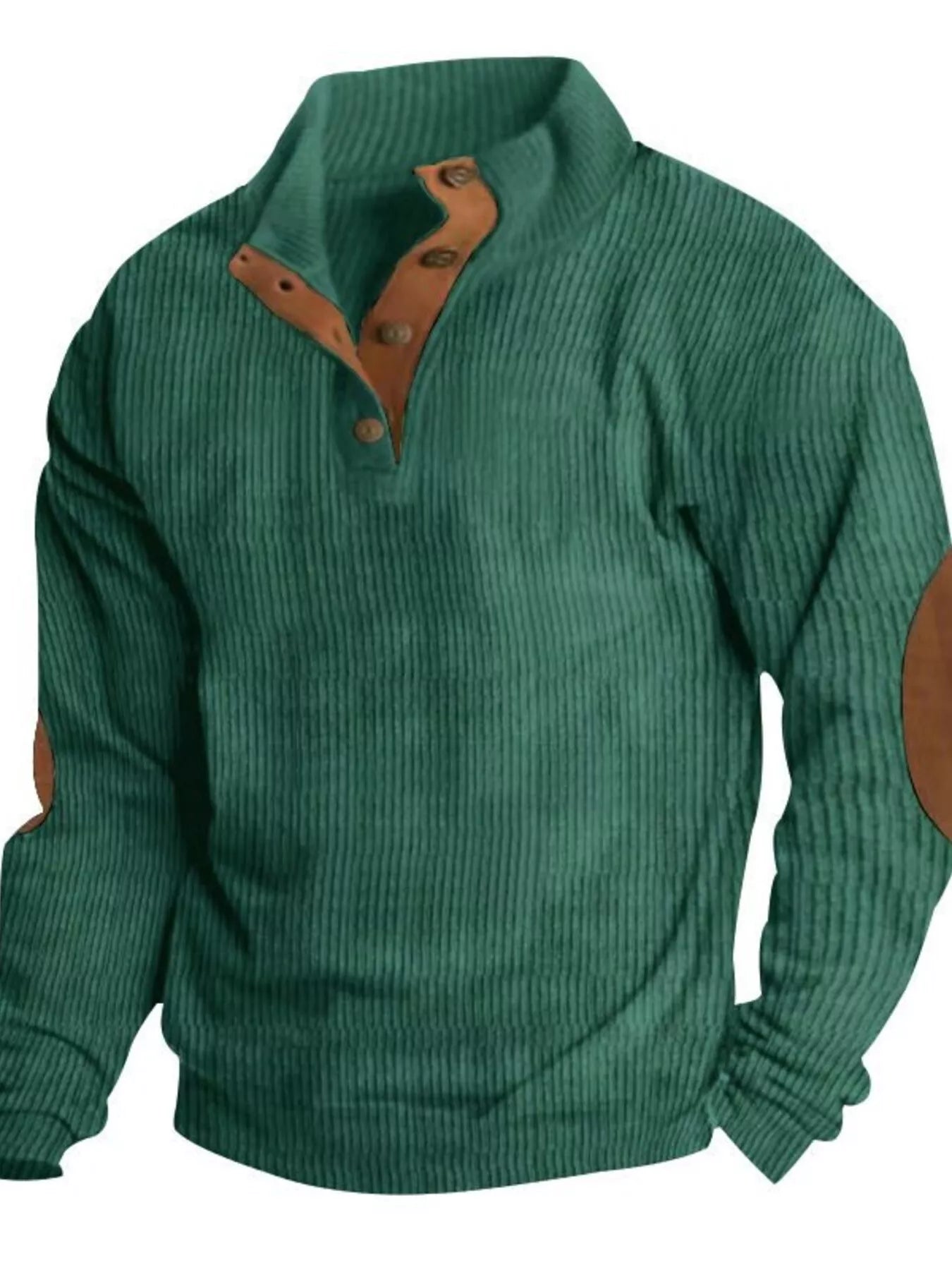 Men's Full Size Button Detail Long Sleeve Sweatshirt Plus Size - PBNJ FASHIONS