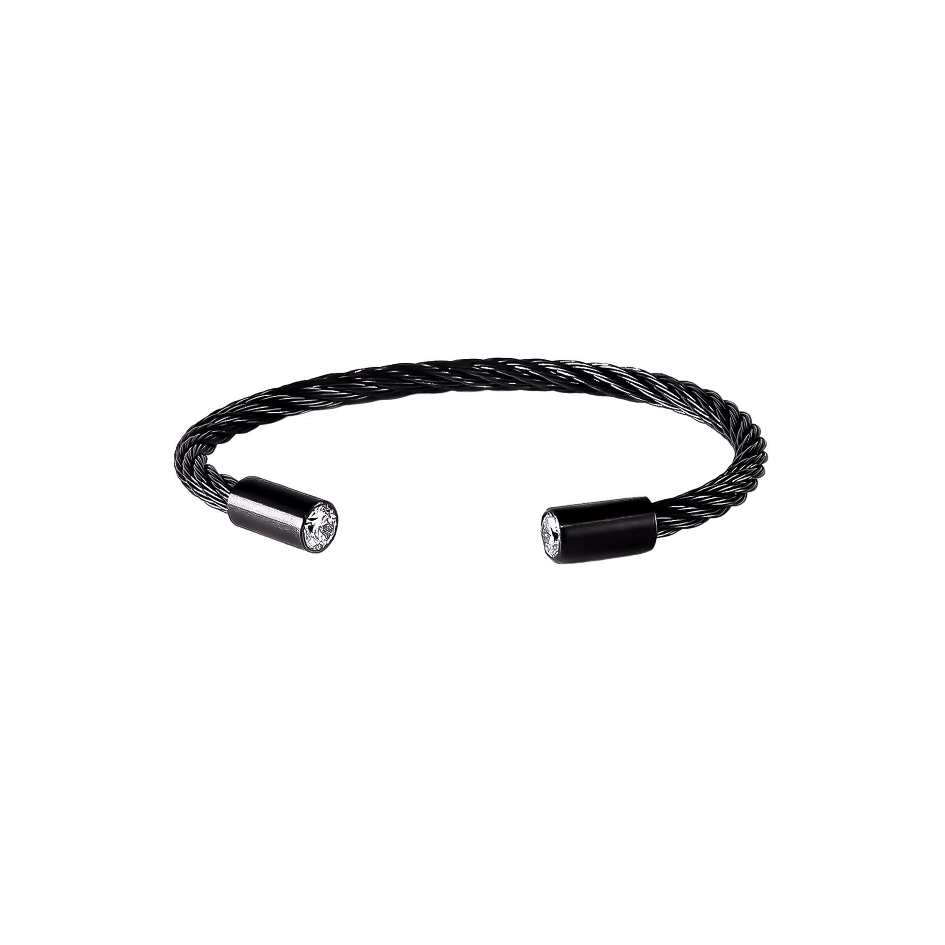 BG002B B.Tiff Classic Cable Black Bangle Bracelet - PBNJ FASHIONS