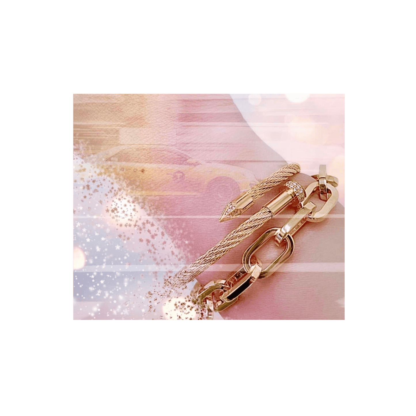 BG200G B.Tiff High Polish Gold Paperclip Bracelet - PBNJ FASHIONS