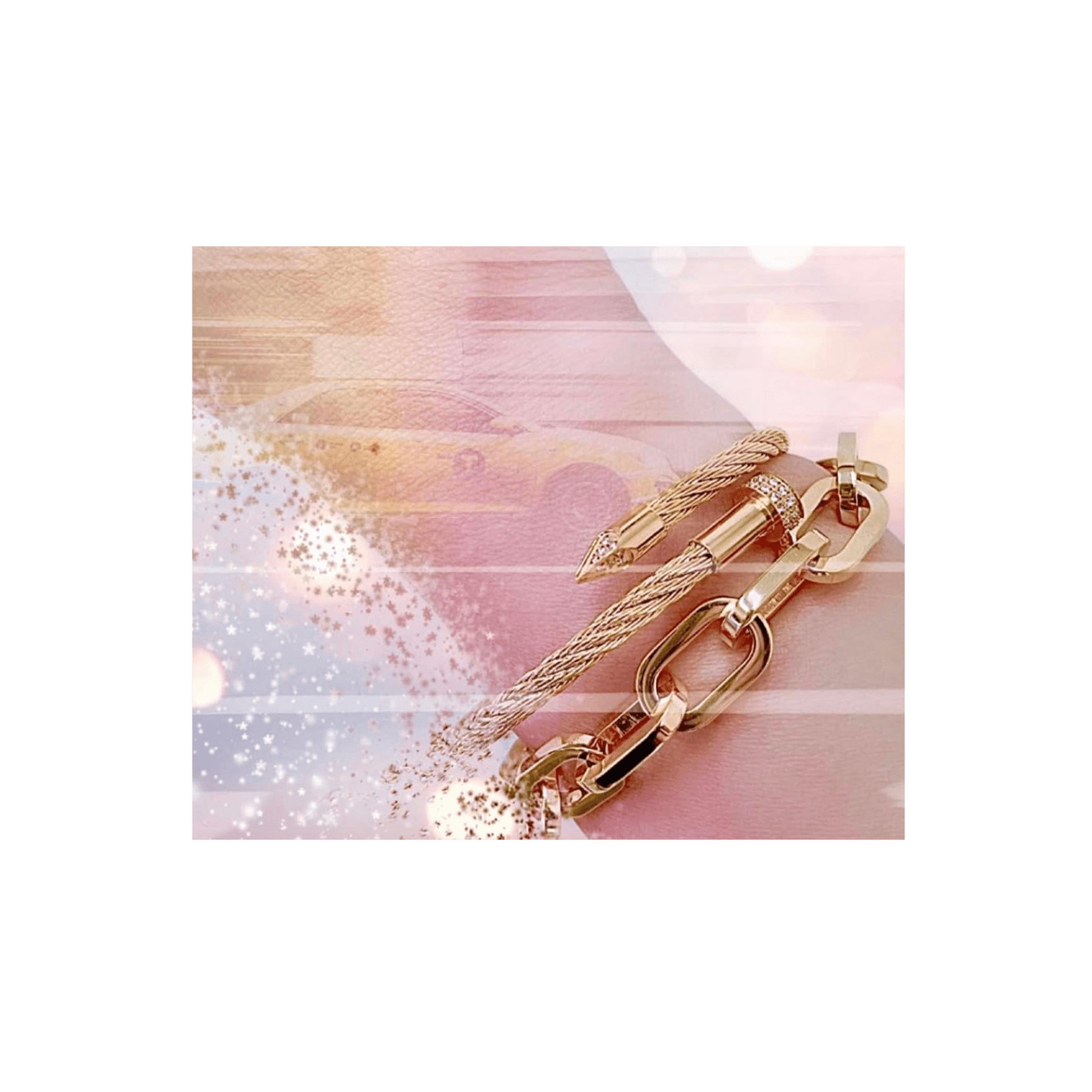 BG200G B.Tiff High Polish Gold Paperclip Bracelet - PBNJ FASHIONS
