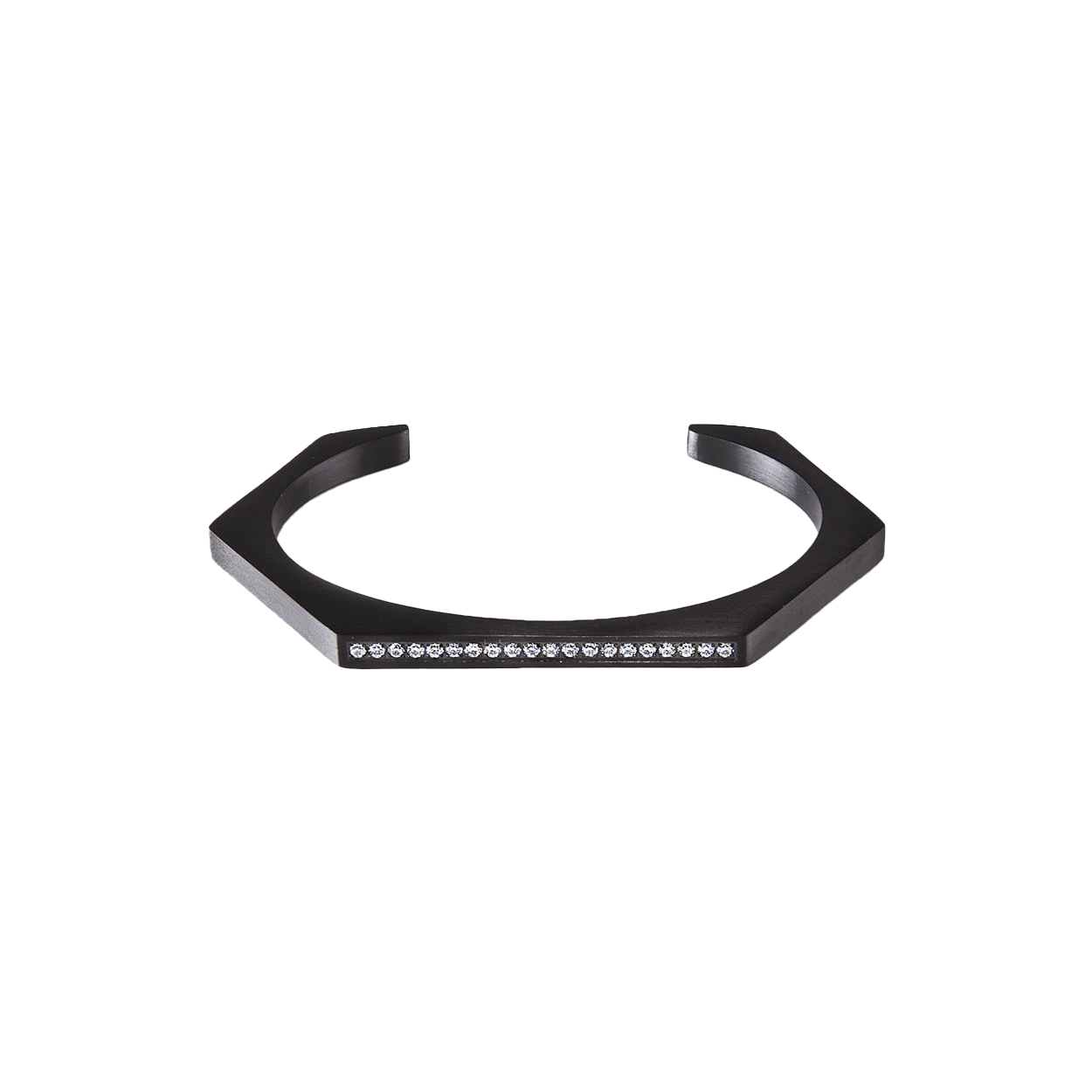 BG017B B.Tiff Black Edge Pave Hexagon Bangle Bracelet - PBNJ FASHIONS