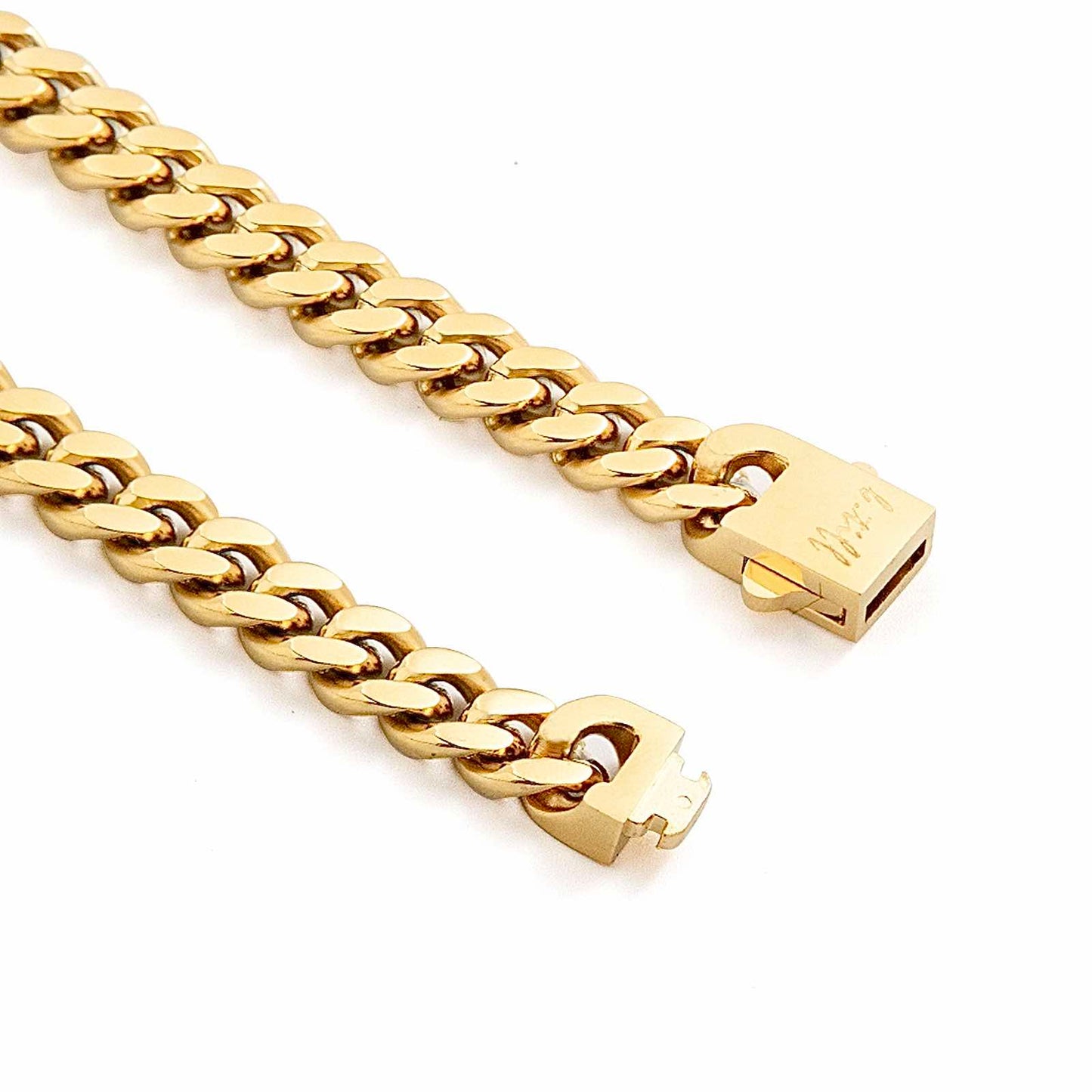BG138G B.Tiff 8mm Gold Flat Cuban Link Bracelet
