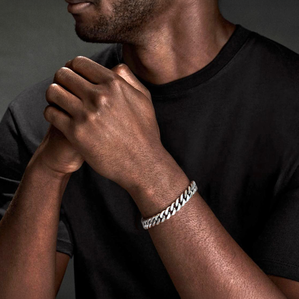 BG138W B.Tiff 8mm Flat Cuban Link Bracelet