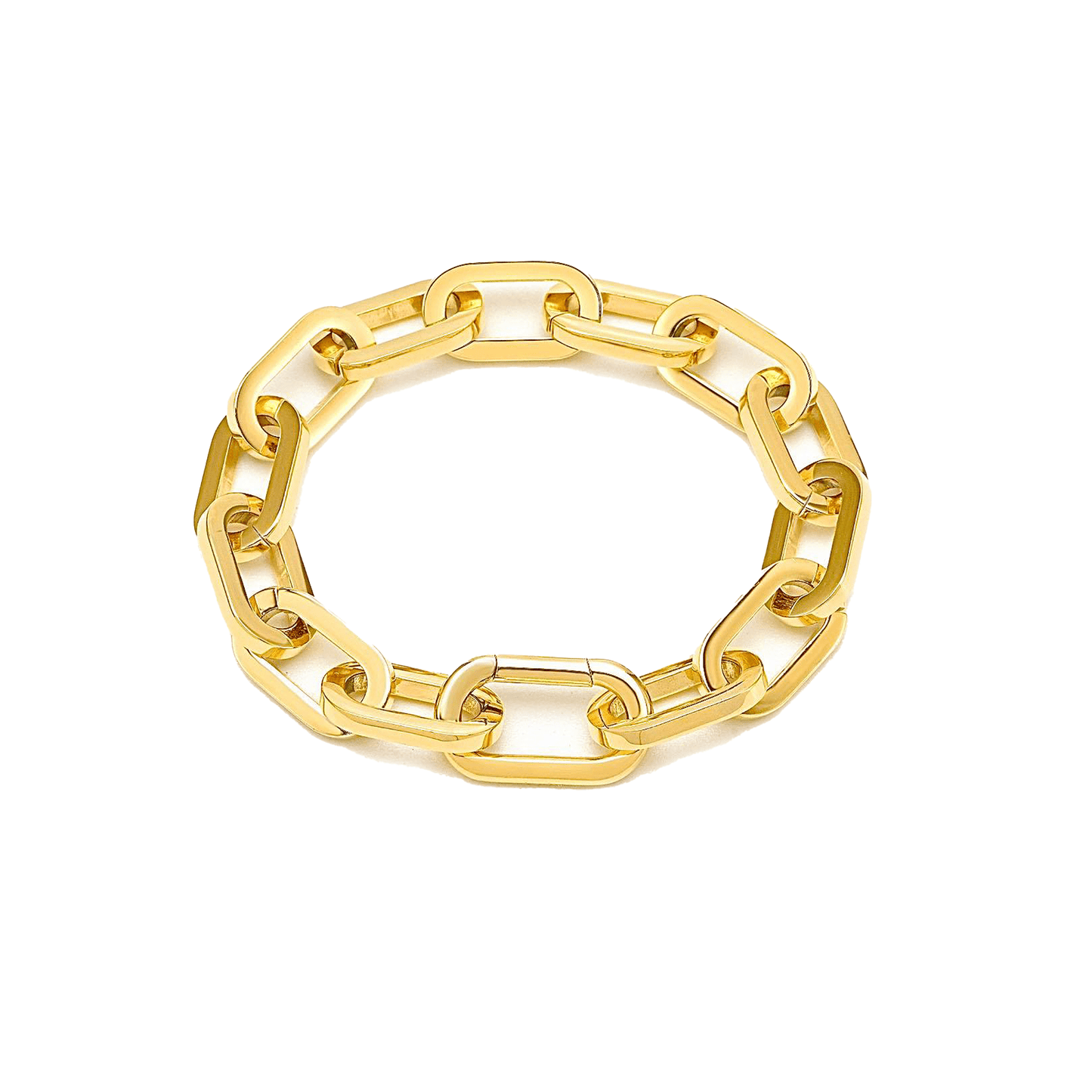 BG200G B.Tiff High Polish Gold Paperclip Bracelet - PBNJ FASHIONS