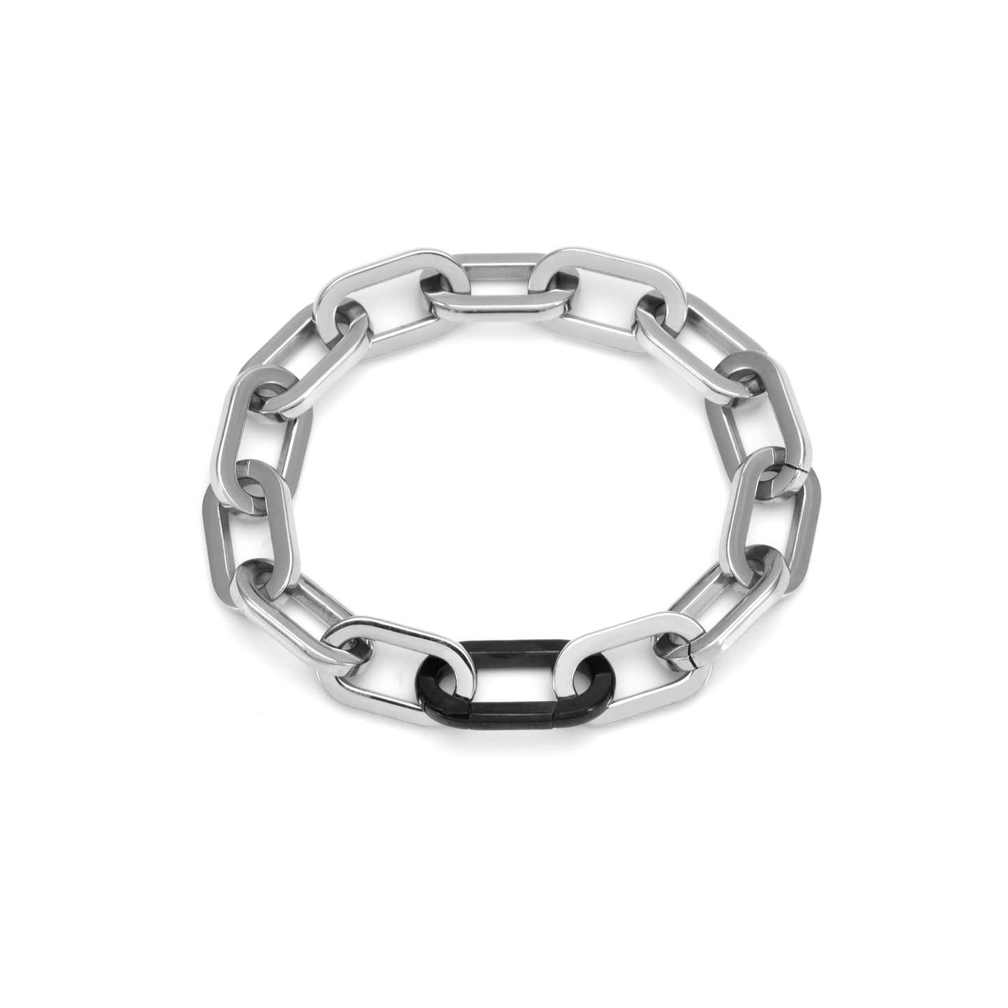 BG200WB B.Tiff Black Clasp Paperclip Bracelet - PBNJ FASHIONS