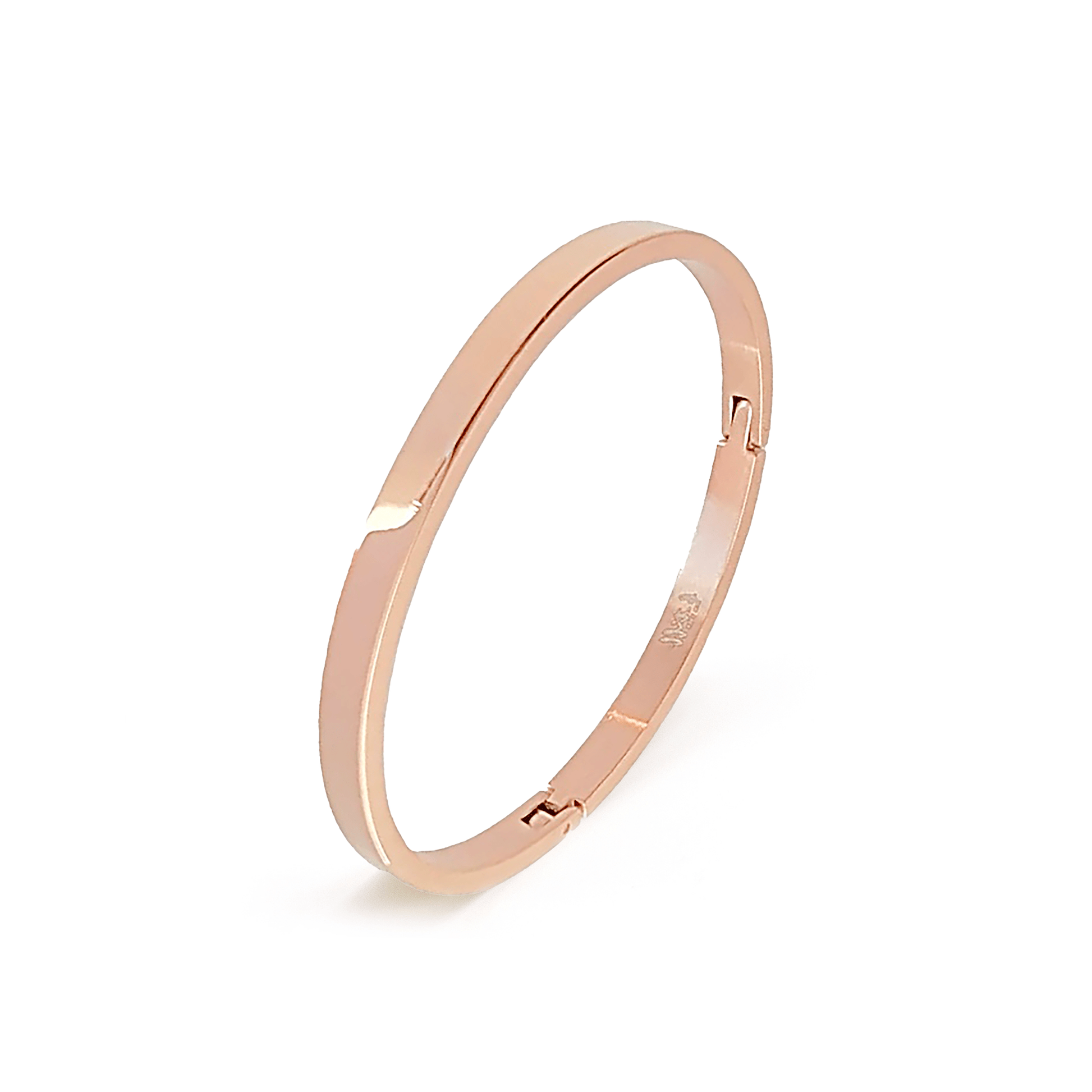 BG300RGP B.Tiff Simplicity Narrow High Polish Rose Gold Bangle Bracelet - PBNJ FASHIONS