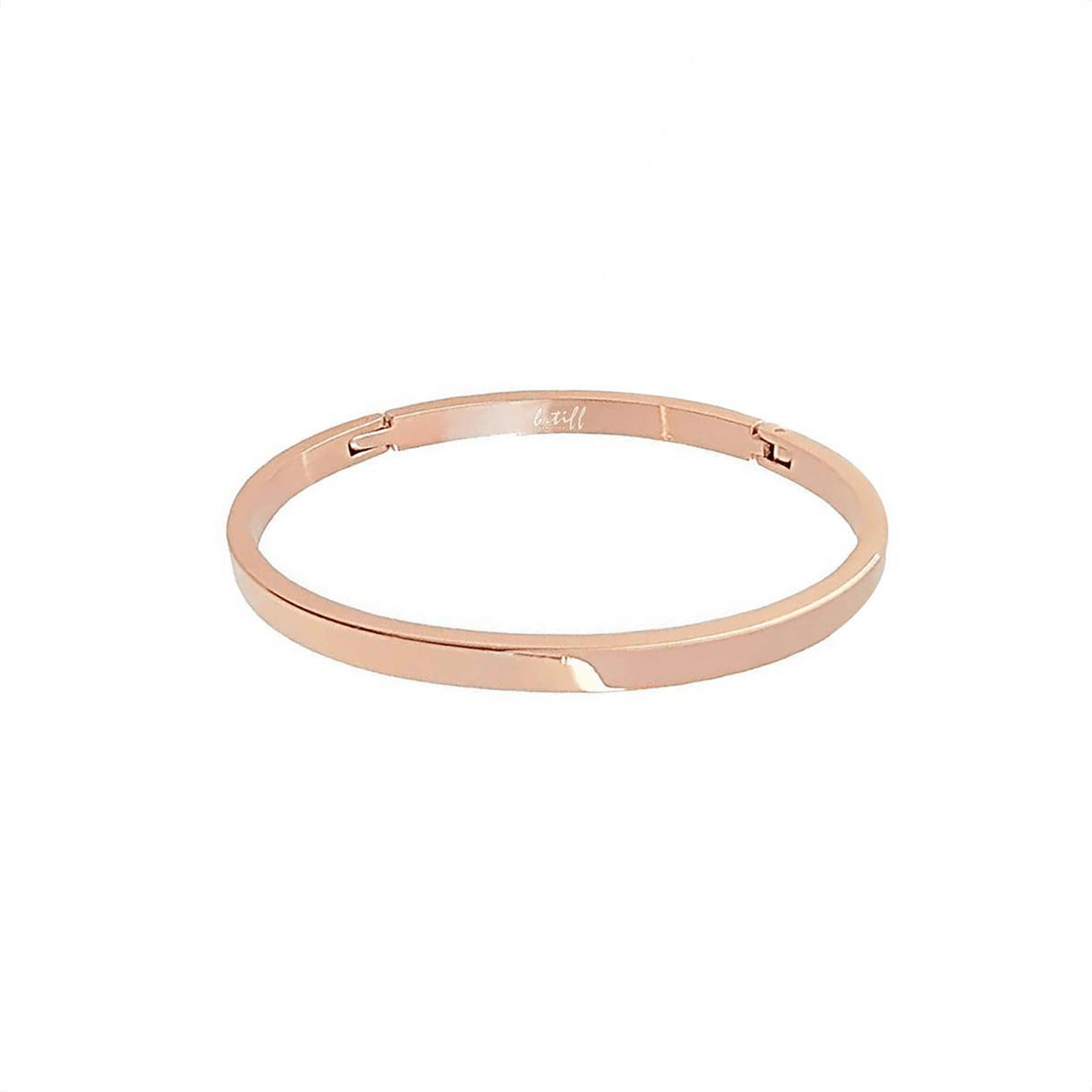 BG300RGP B.Tiff Simplicity Narrow High Polish Rose Gold Bangle Bracelet - PBNJ FASHIONS