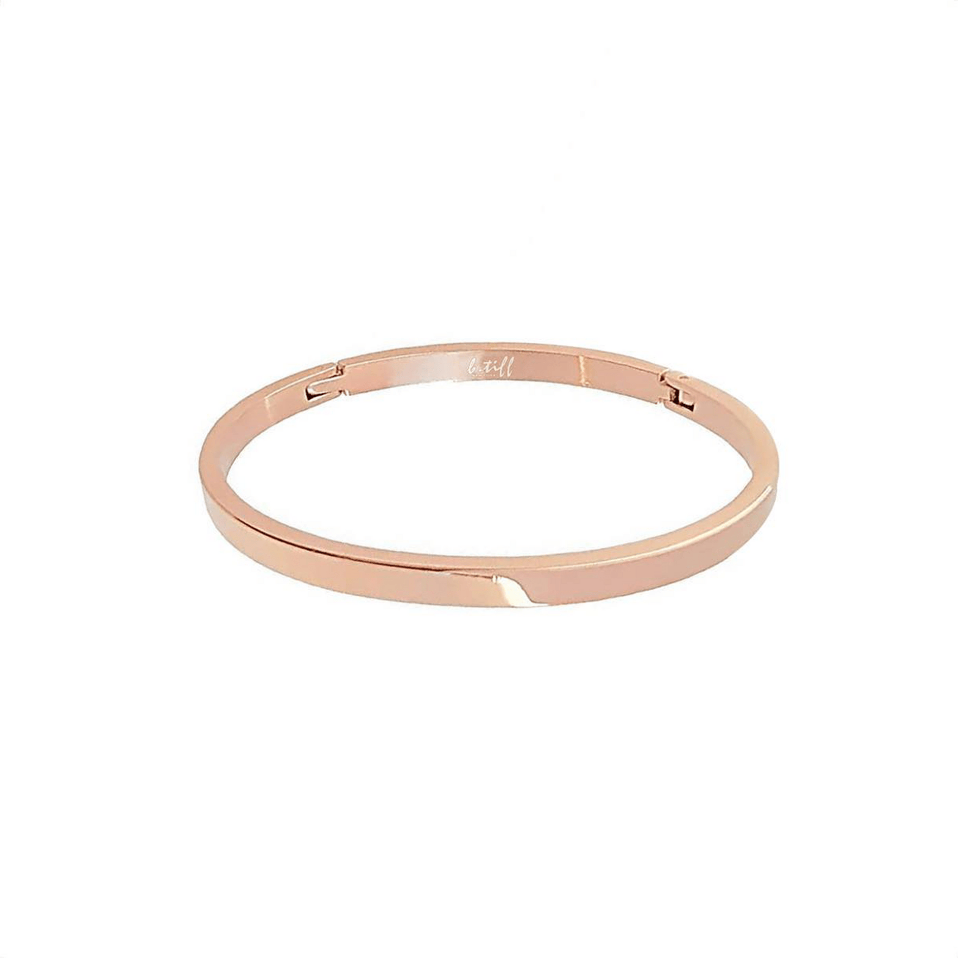 BG300RGP B.Tiff Simplicity Narrow High Polish Rose Gold Bangle Bracelet - PBNJ FASHIONS