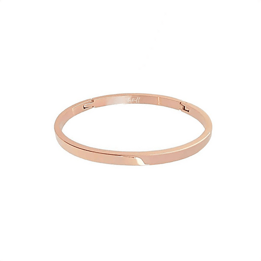 BG300RGP B.Tiff Simplicity Narrow High Polish Rose Gold Bangle Bracelet - PBNJ FASHIONS