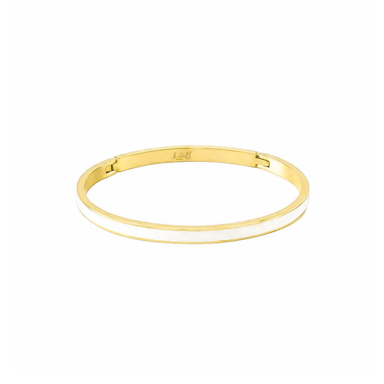 BG301GW B.Tiff "The Hamptons" White Enamel Gold Bangle Bracelet - PBNJ FASHIONS