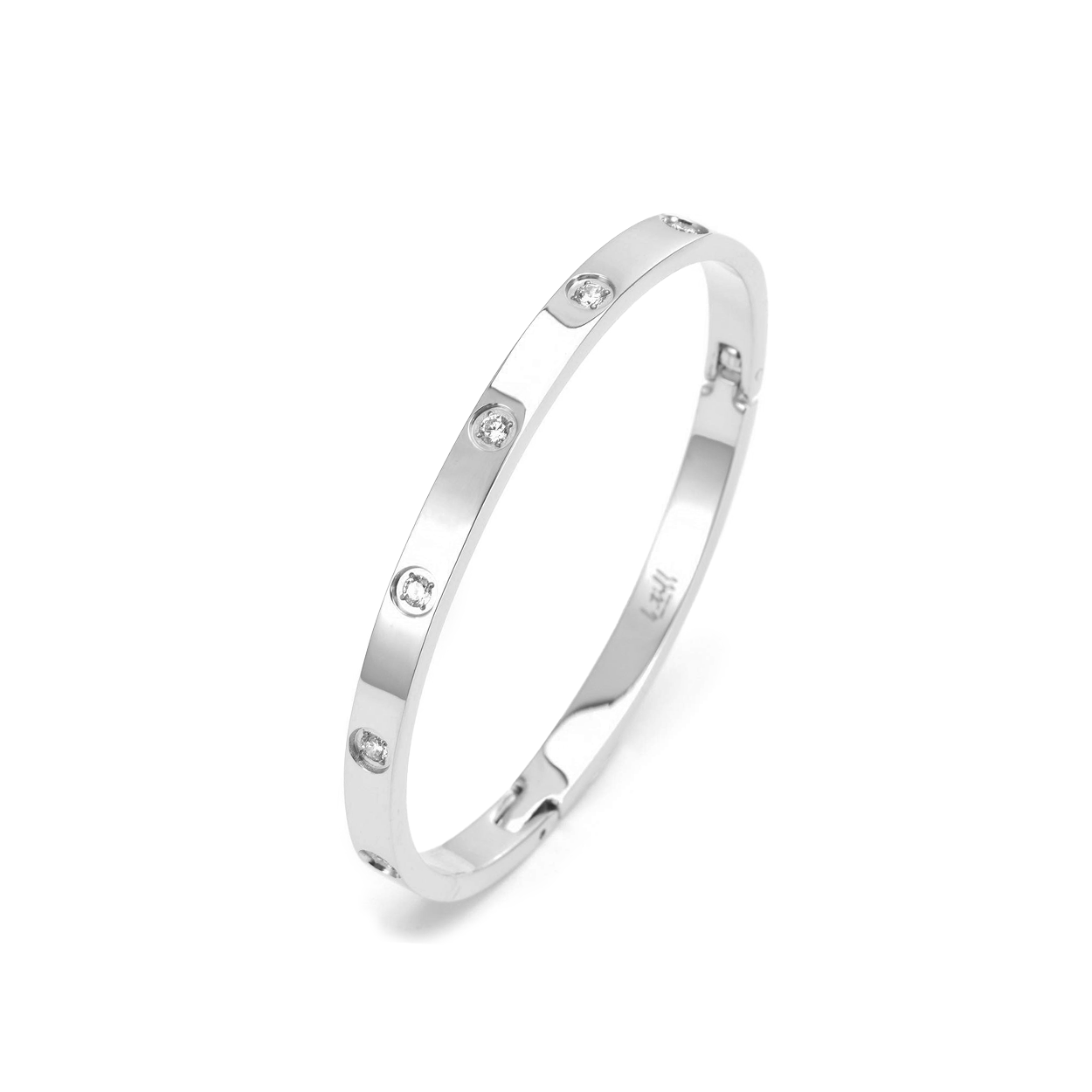 BG308WP B.Tiff High Polish 8 - Stone Bangle Bracelet - PBNJ FASHIONS