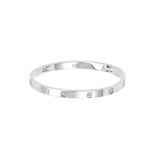 BG308WP B.Tiff High Polish 8 - Stone Bangle Bracelet - PBNJ FASHIONS