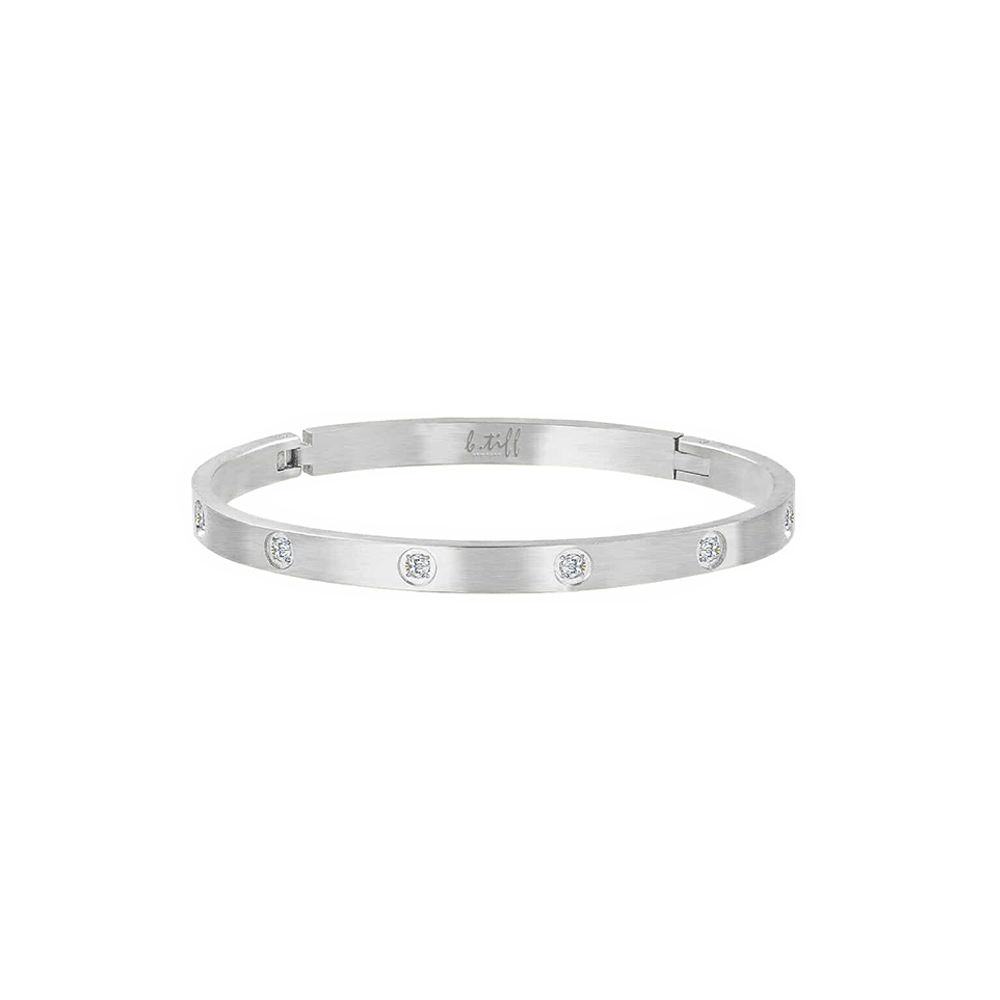 BG308W B.Tiff 8 - Stone Matte Bangle Bracelet - PBNJ FASHIONS
