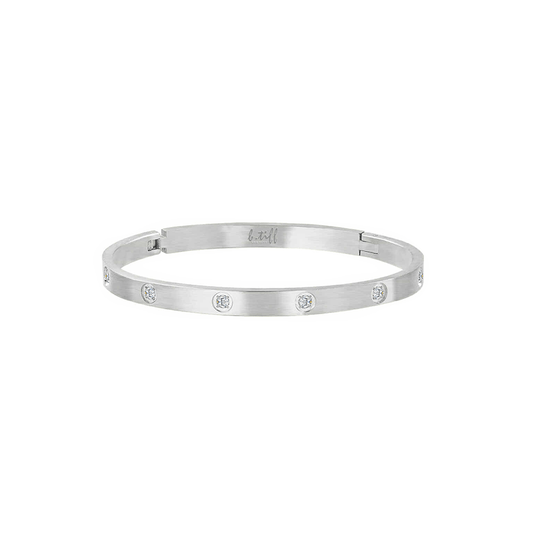 BG308W B.Tiff 8 - Stone Matte Bangle Bracelet - PBNJ FASHIONS