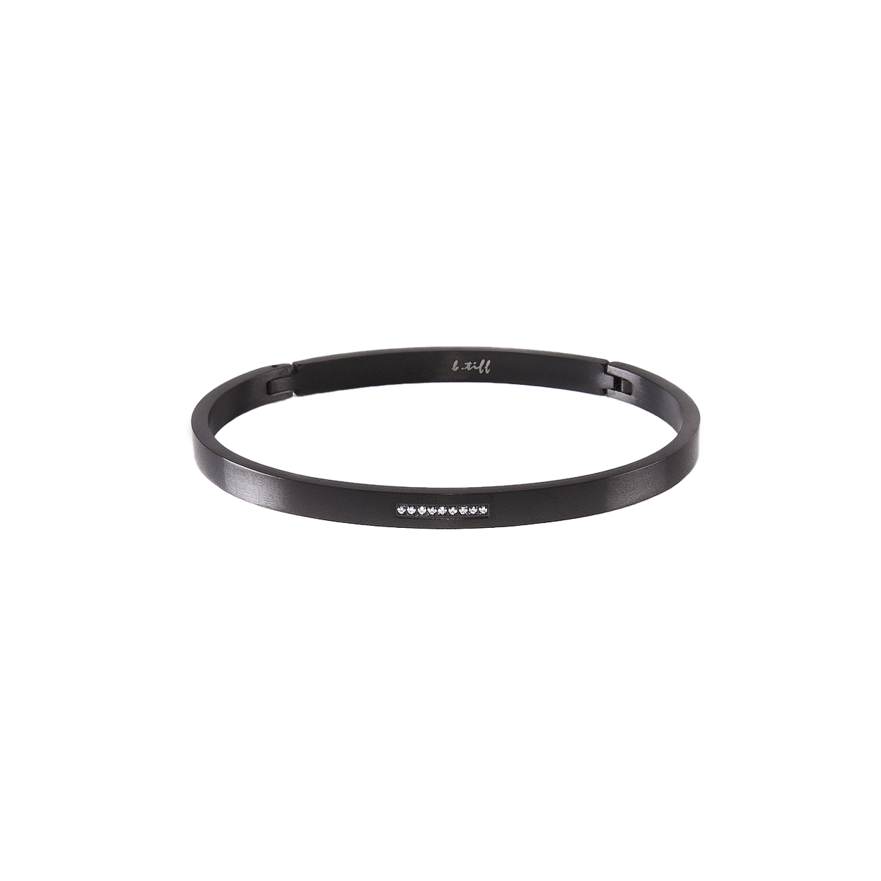 BG309B B.Tiff Black 9 - Stone Pave Bangle Bracelet - PBNJ FASHIONS