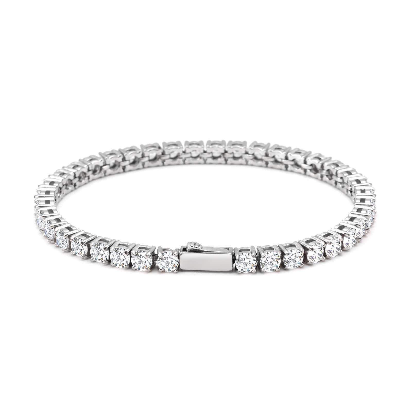 BG400W B.Tiff 4mm Tennis Bracelet - Thin - PBNJ FASHIONS