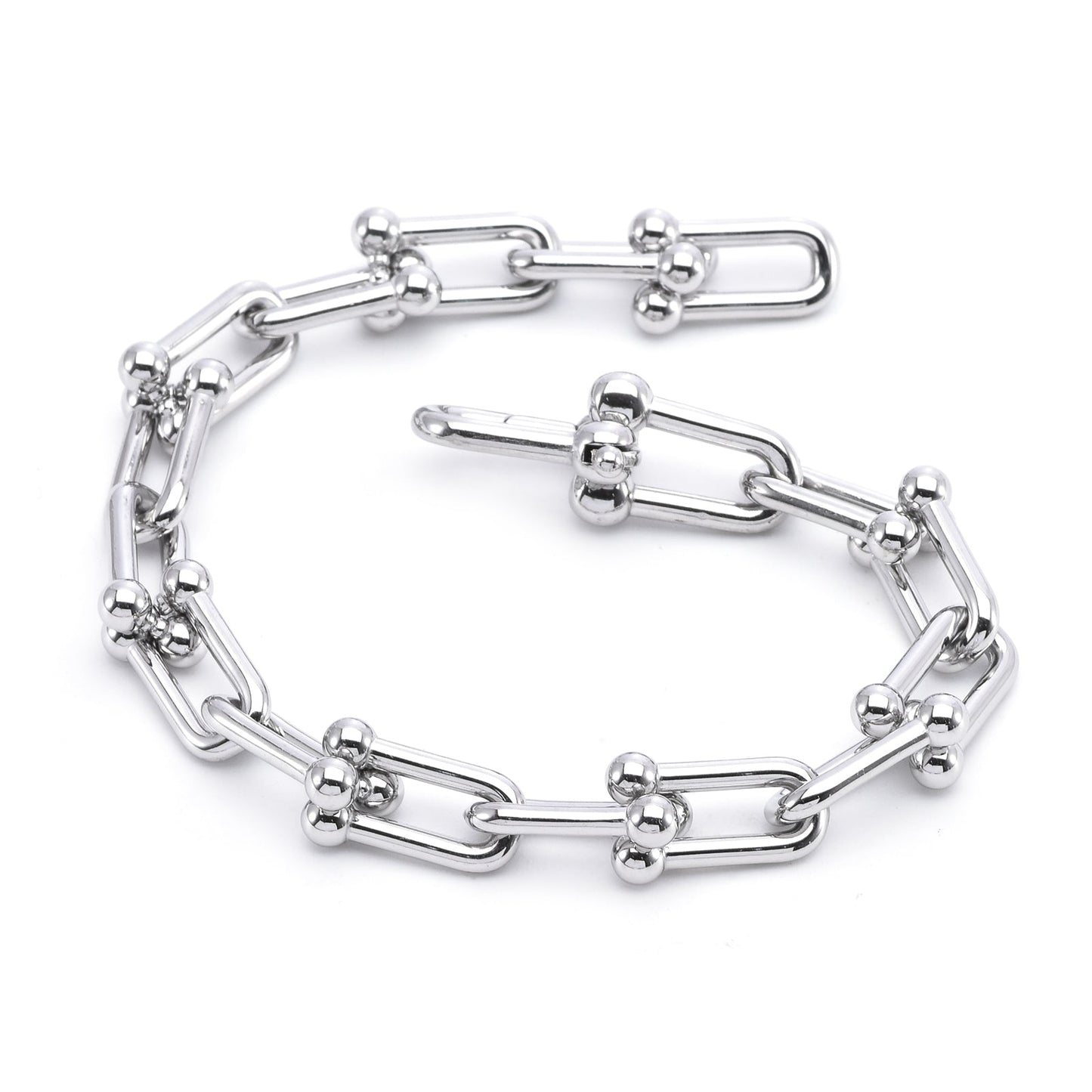 BG525W B.Tiff Horseshoe Link Chain Bracelet - PBNJ FASHIONS