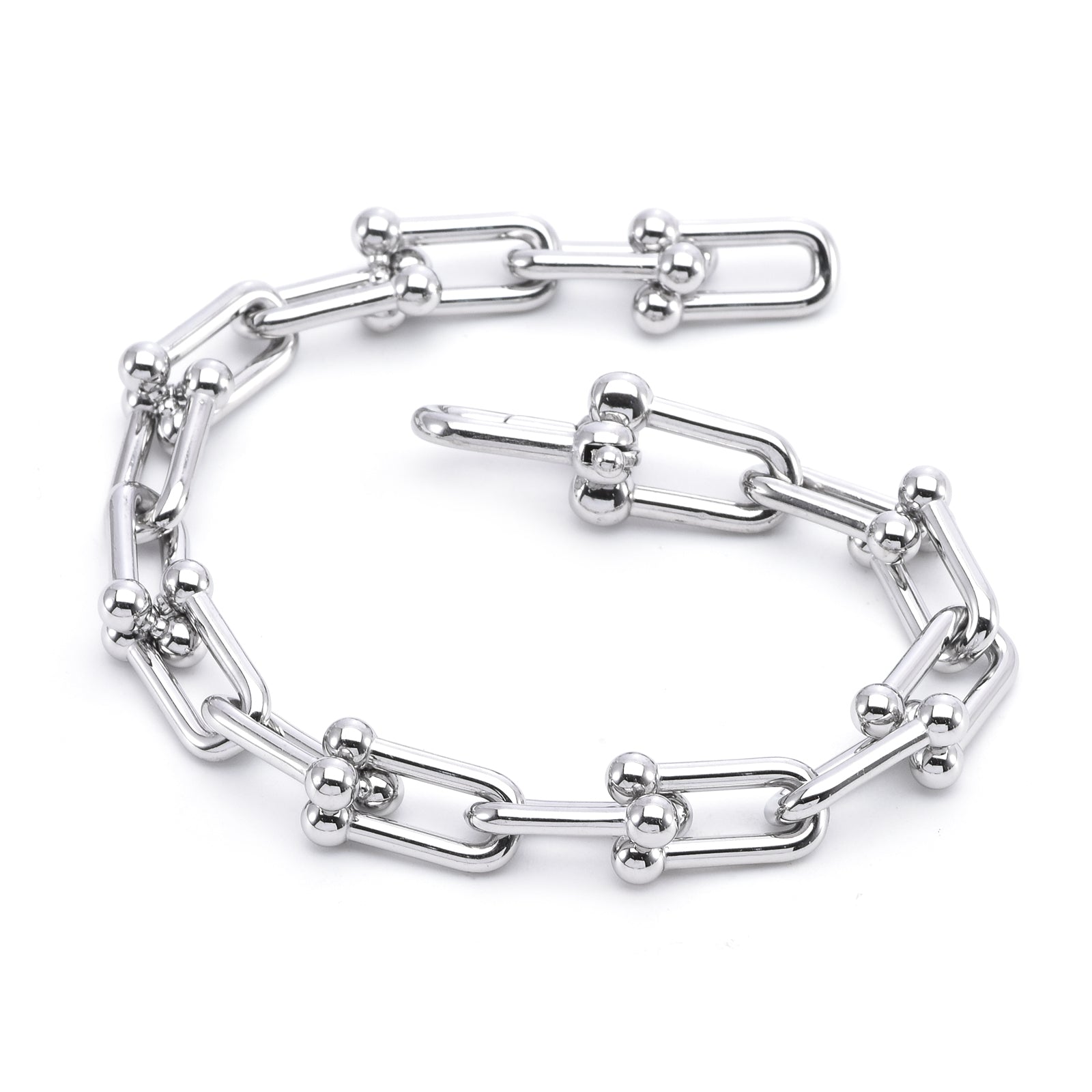 BG525W B.Tiff Horseshoe Link Chain Bracelet - PBNJ FASHIONS
