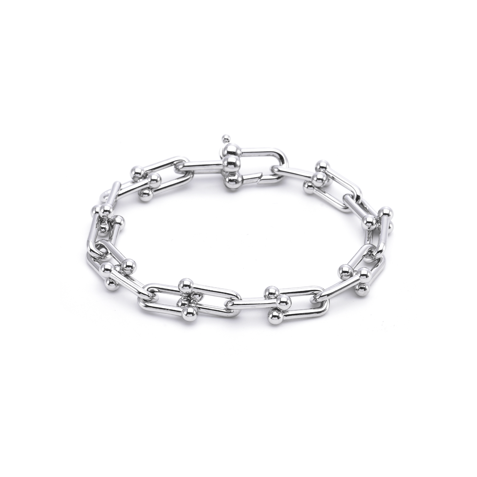 BG525W B.Tiff Horseshoe Link Chain Bracelet - PBNJ FASHIONS