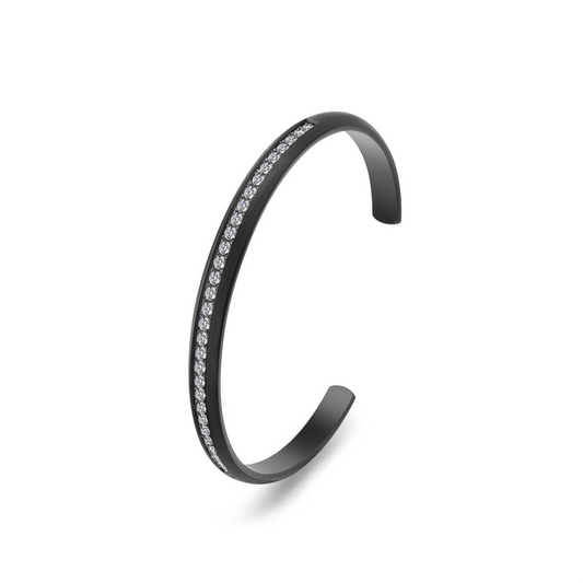 BG630B B.Tiff Black Eternity 30 Adjustable Bangle Cuff - PBNJ FASHIONS