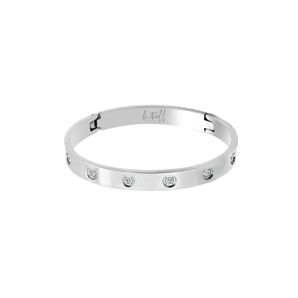 BG808W B.Tiff 8 - Stone Bold Bangle Bracelet - PBNJ FASHIONS