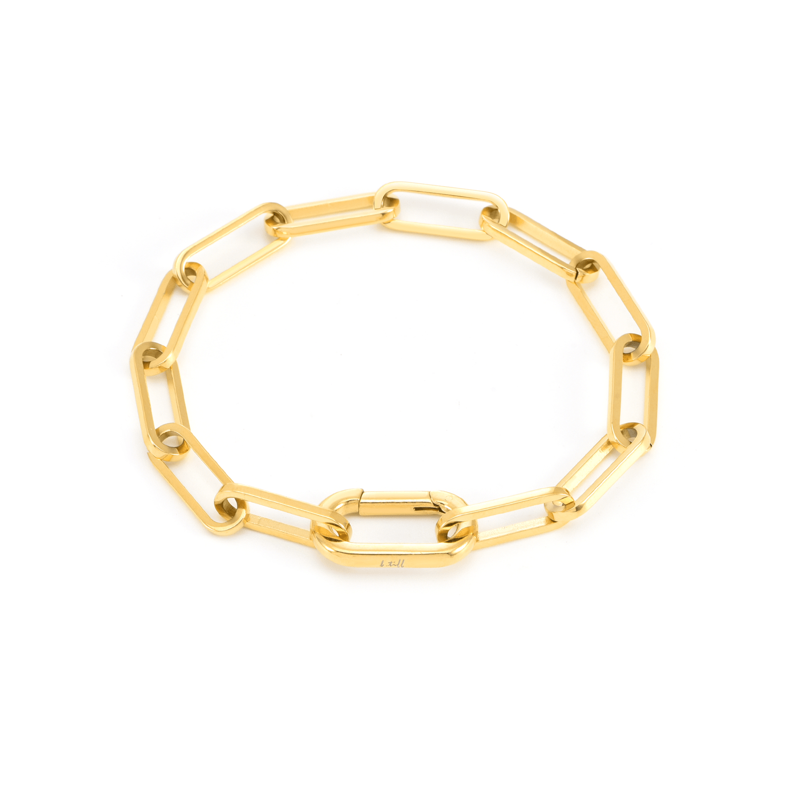 BG860G B.Tiff "Jemma" Paperclip Link Gold Plated Bracelet - PBNJ FASHIONS
