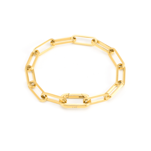 BG860G B.Tiff "Jemma" Paperclip Link Gold Plated Bracelet - PBNJ FASHIONS