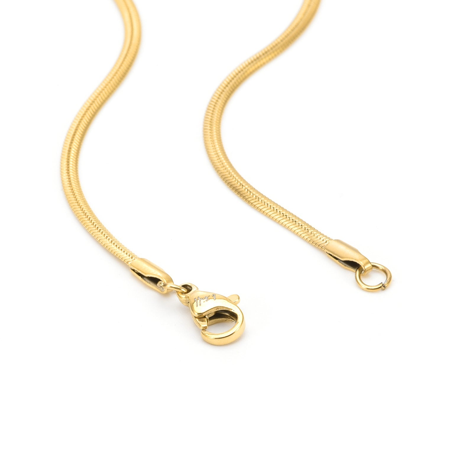 C002G B.Tiff 2mm Herringbone Gold Plated Chain Necklace - PBNJ FASHIONS